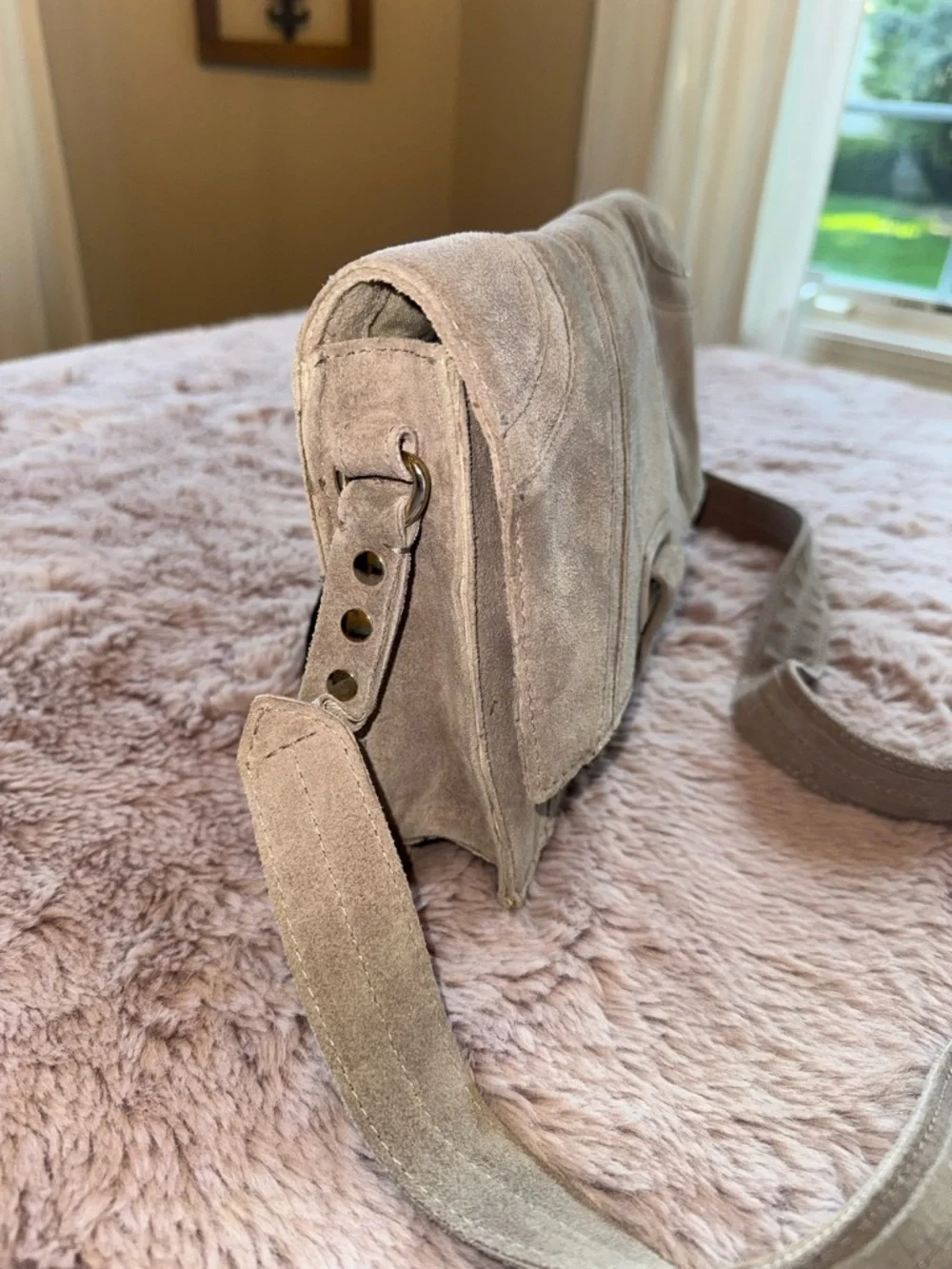 Zara Suede Leather Crossbody Bag - Picture 2 of 10